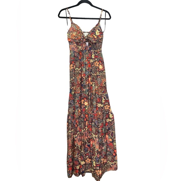 A.L.C. LAURA FLORAL PRINT CUT OUT MAXI DRESS in Sangria Multi NWT Size 2 - Picture 6 of 12